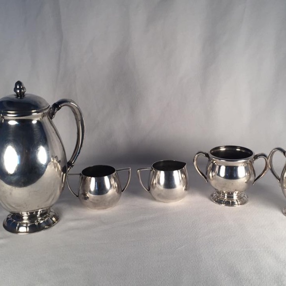 Empire Craft 5 Piece Quadruple Plated Silver Tea Set Gloriana Pattern - Picture 5 of 5